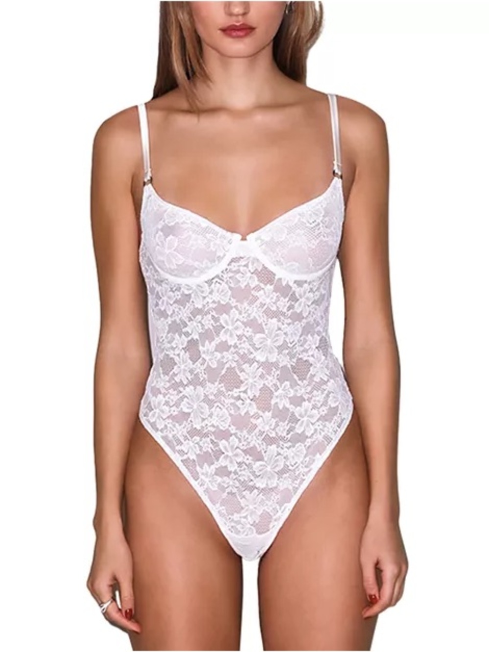 Fleur du Mal Le Stretch Multifit Lace Bodysuit NWT Small